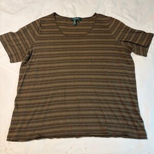 Green Short Sleeve Striped Tee